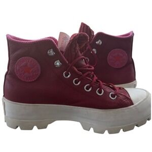 Converse Chuck Taylor All Star RED LUGG  Gore-Tex Leather 5.5 WomensD